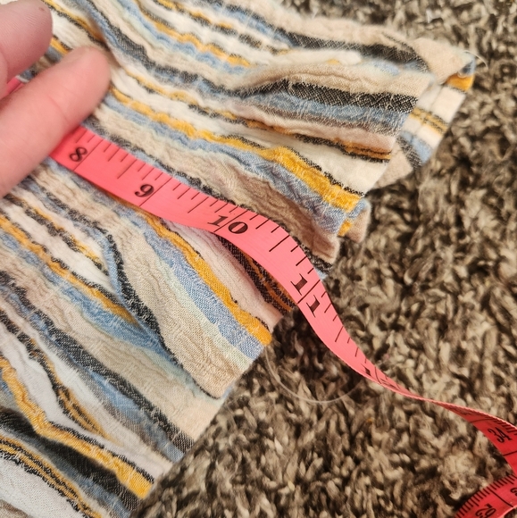 Angie Striped Smocked Peasant Boho Blouse Size Medium Milkmaid - Picture 14 of 15